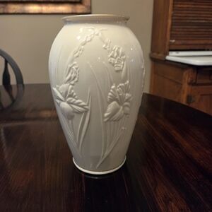 Lenox Cream Floral Embossed Vase